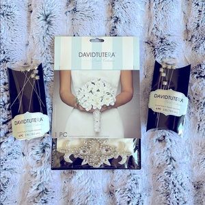 NEW David Tutera Bouquet Wrap & Bouquet Picks Rhinestones